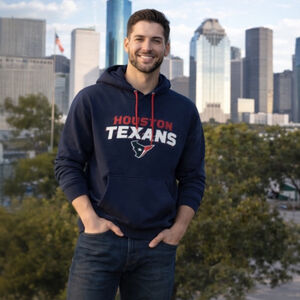 Houston Texans Hoodie Mens Medium NFL Team Apparel Blue Pullover Sweatshirt